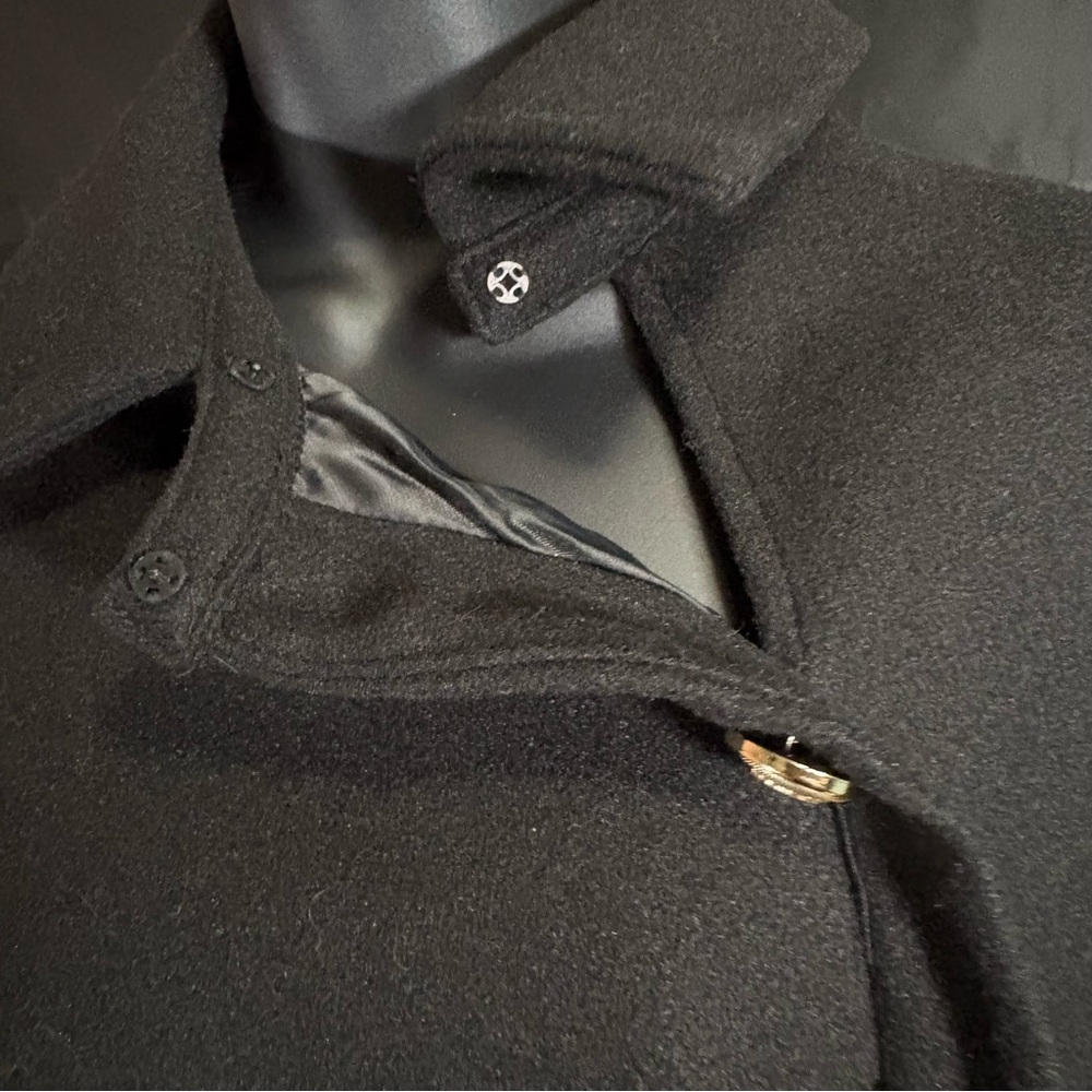 SHEIN Elegant Black Cape Coat with Gold Buttons SZ S - Picture 10 of 15